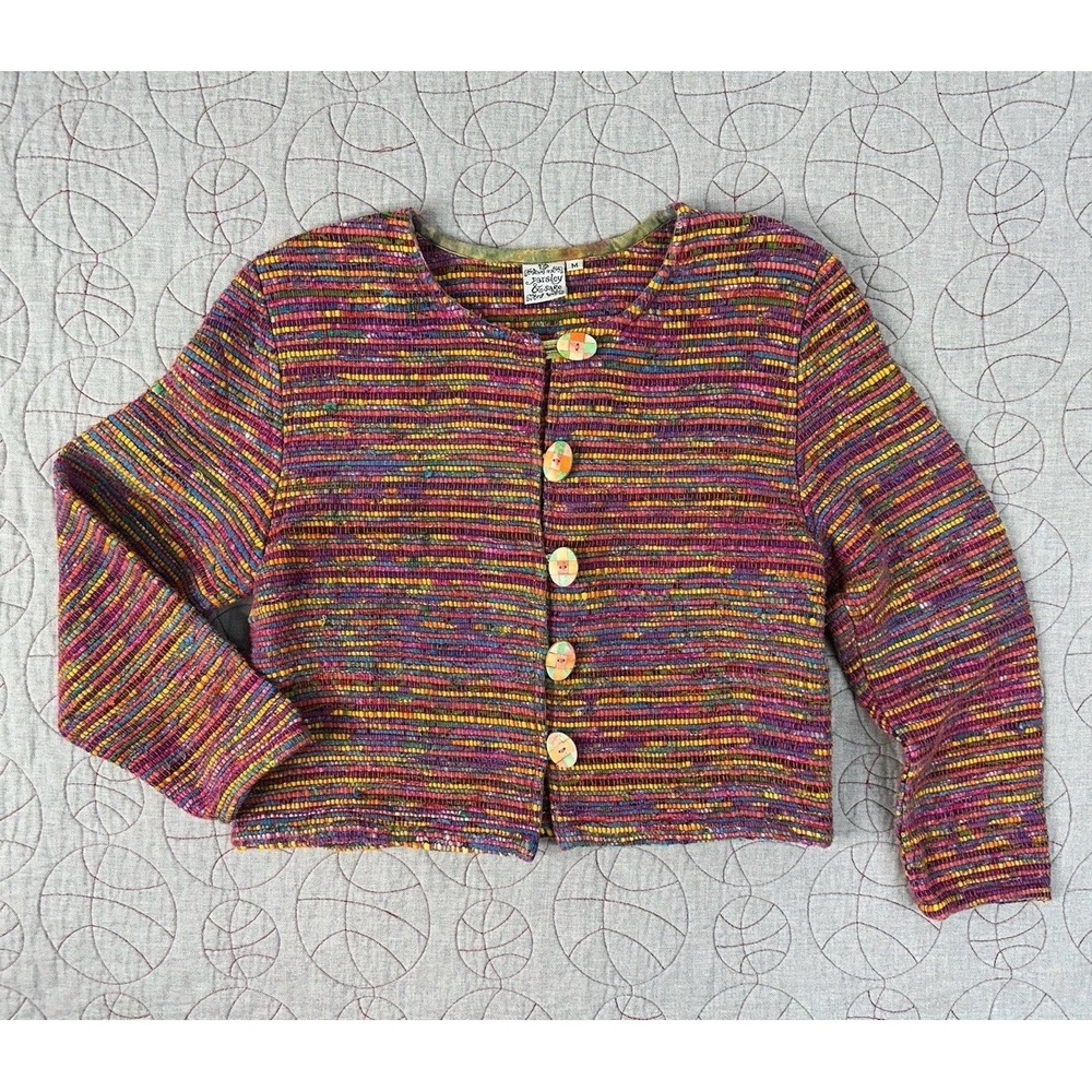 Parsley & Sage Jacket Multicolor Woven Rag Rug Boho / Women's Medium